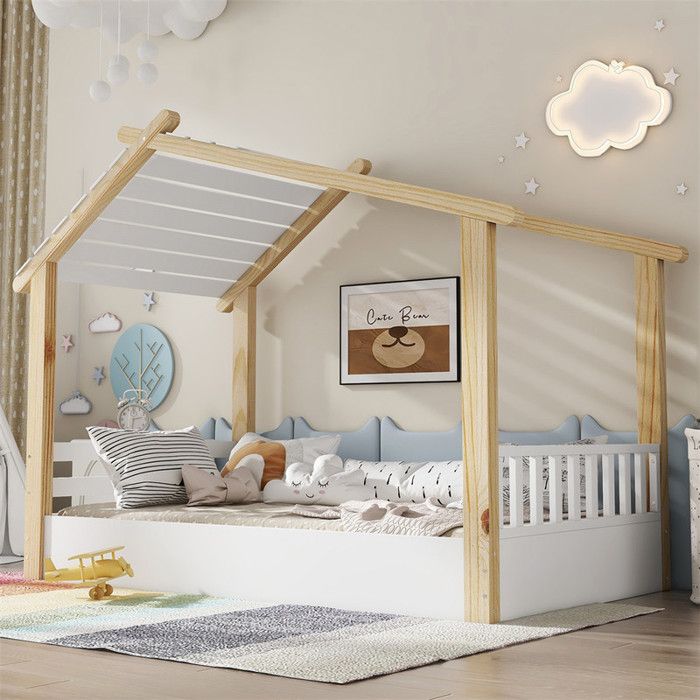 LINKHOO Lit Cabane Bébé, En Bois Polyvalent, Pour Garçons Et Filles