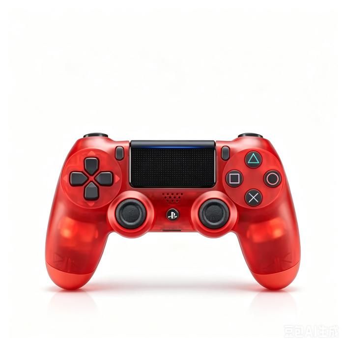 Manette PS4 sans fil Bluetooth – Transparent Rouge joystick réactif double vibration batterie longue durée