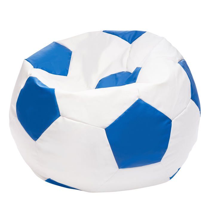 Football Pouf XL en Simili Cuir Pouf Fauteuil Gaming Enfant 105x80cm Bleu Clair - Azzurro E10 Ecopuf