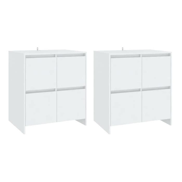 SALE 2026Buffet de cuisine stable - Placard Cabinet bahut Blanc - Buffets 2 pcs Blanc 70x41x75cm Bois dingénierie 53.76 Kg 887019