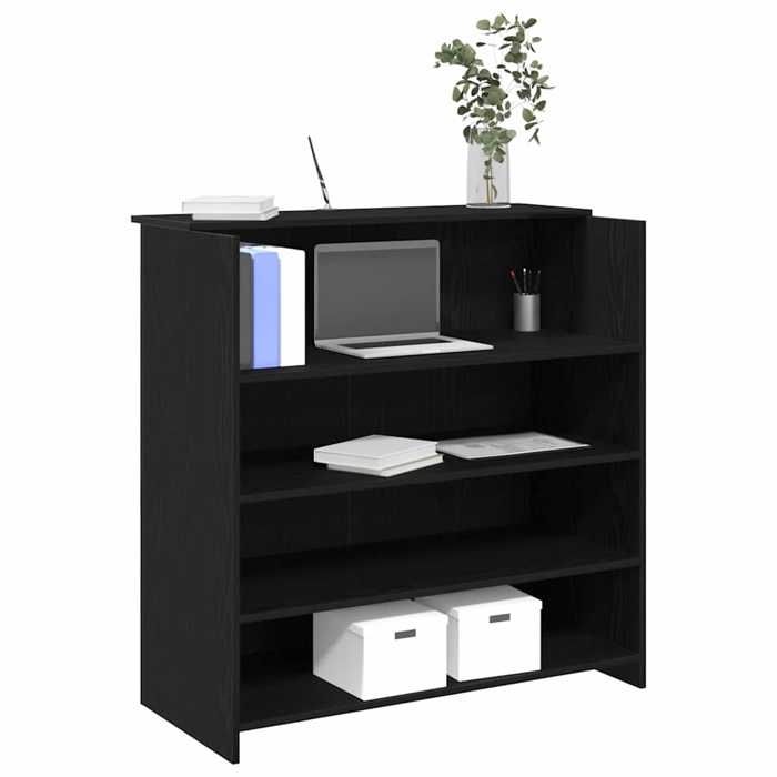 NEW 2026 Bureau de réception 1 pc Armoire de bureau moderne Chêne noir 100x50x1035 cm Bois dingénierie L1554