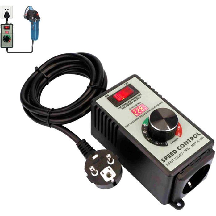 Variateur de Vitesse pour Moteur 220V 10A 4000W Variateur de Vitesse Regulateur de Tension Utilisation pour meuleuses dangle/souf