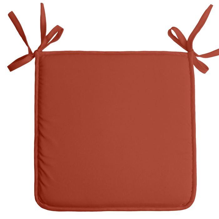 Galette de chaise unie aux multiples couleurs Terracotta 38x38 cm Galette de chaise unie aux multiples couleurs Terracotta 38x38 cm