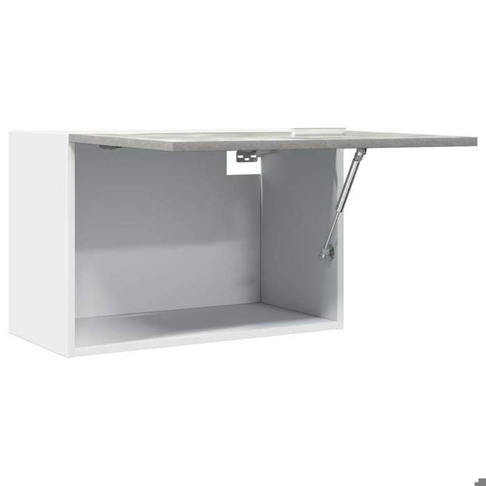 Remise 2026®Caisson haut cuisine Gris - Vitrine suspendue Lyon - avec rangement - gris béton - 60x31x40cm - Bois dingénierie 1