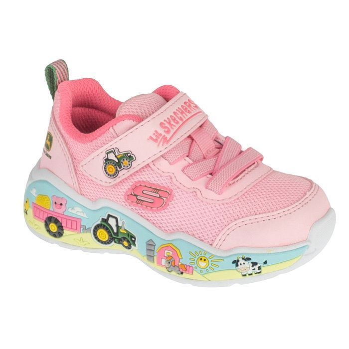 Skechers Baskets pour filles - Rose - Skechers John Deere: Play Scene - Farm Girlie