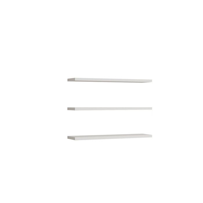 Lot de 3 étagères murales en bois Boss - 60 x 1 x 14 cm - Blanc Lot de 3 étagères murales en bois Boss - 60 x 1 x 14 cm - Blanc