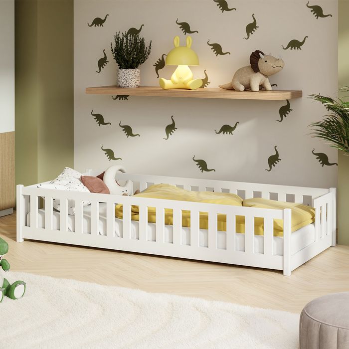 Lit au sol Petits-meubles - Théa - 168 x 87 x 45cm - Blanc Lit au sol Petits-meubles - Théa - 168 x 87 x 45cm - Blanc