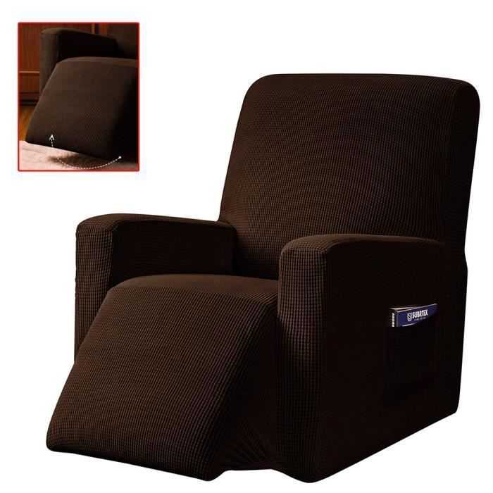 Housse de Canapé 1 Pièce Housse de Fauteuil Relax Extensible Fauteuil Relax Protecteur-Chocolat