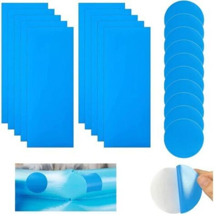 Rustine Piscine Kit de Réparation Patchs de Réparation Auto Adhésifs PVC Patch Liner Piscine pour Piscines Matelas 20 Pièces