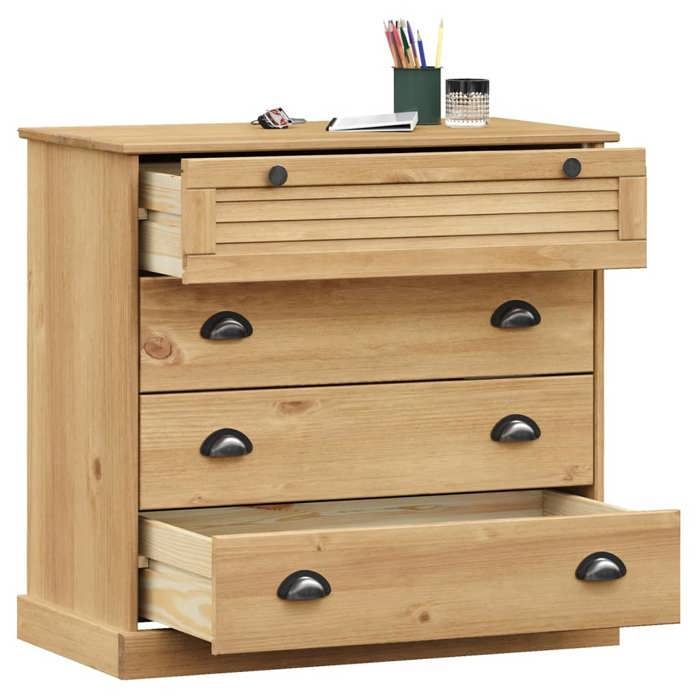 (10116)Moderne Commode VIGO 80x40x76 cm bois massif de pin poid:23.05 kg