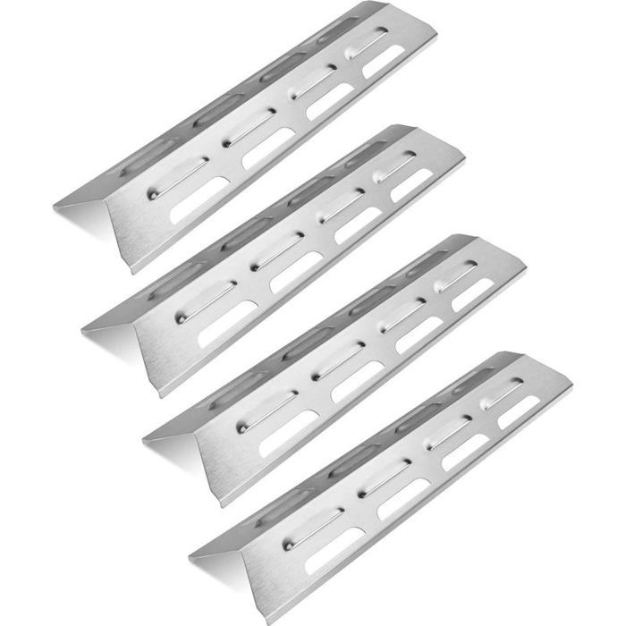 Plaque Chaleur BBQ Gaz Inox 30x15cm – Lot de 4 – Protège-Brûleurs
