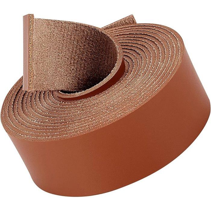2m Long 25mm Larges Bandes de Dentelle en Cuir Marron Mat 2 mm Épaisseur en Cuir Pt Cordon Sangle Brun 25 mm