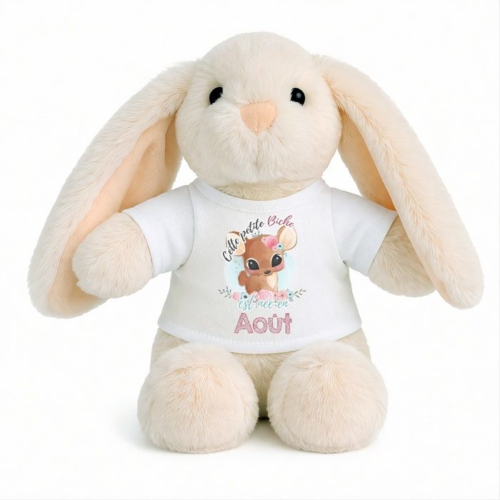 Planetee Peluche Lapin Bébé Doudou Biche Août Cadeau Naissance Fille Nouveau-Né Baby Shower