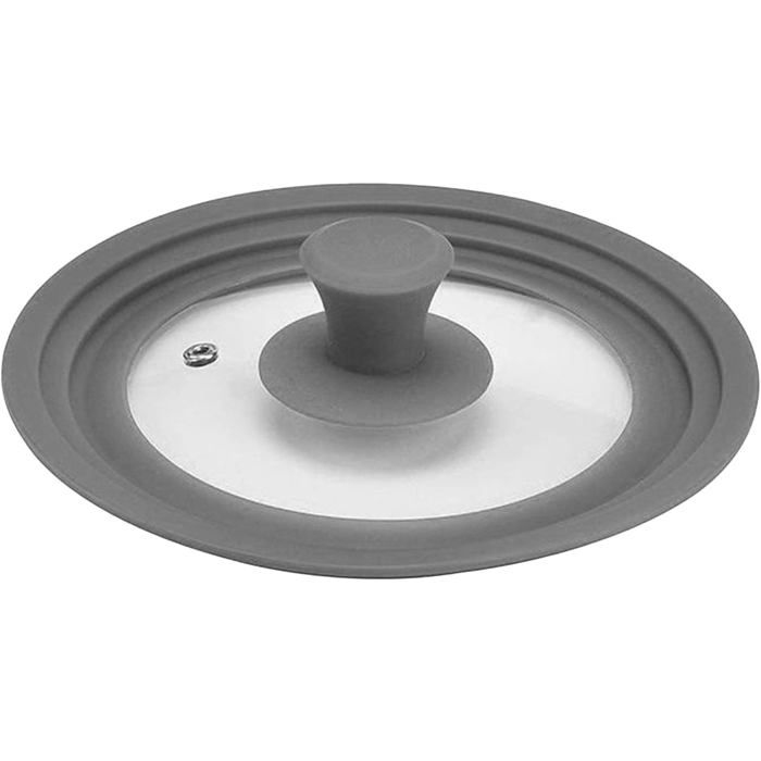 Couvercles universels silicone et verre pour casseroles poêles ustensiles de cuisine - Rechange gris 34 cm. - Gris 34 - Gris 34cm