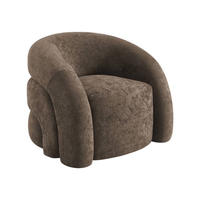 Fauteuil organique tissu 1 place marron - Renbo Fauteuil organique tissu 1 place marron - Renbo