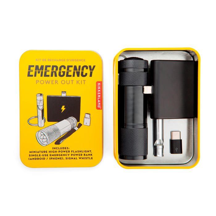 Survie - Kikkerland : Kit durgence outdoor avec sifflet lampe torche et batterie de secours - Jaune