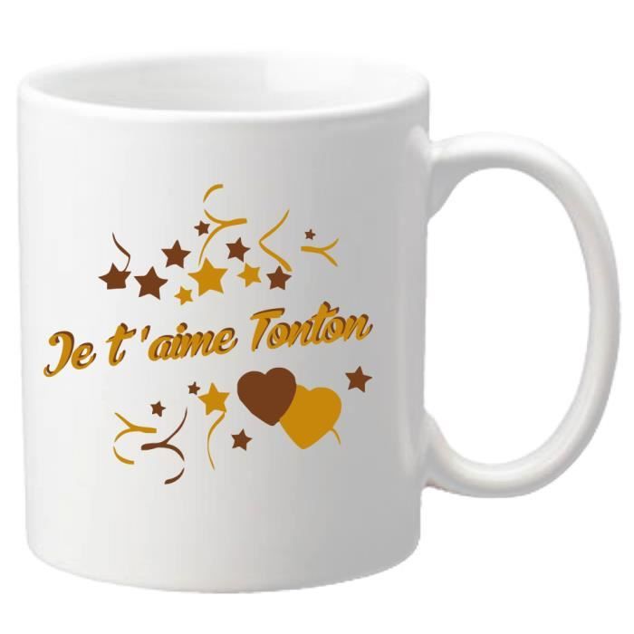 Mug Ref 6to Je T Aime Tonton Cadeau Pour Noel Anniversaire Naissance Bapteme Cdiscount Maison