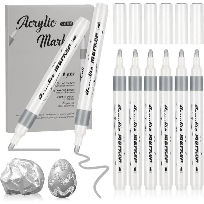 LOT DE 10 Marqueurs de Peinture Acrylique Rechargeables 15 mm Marqueurs