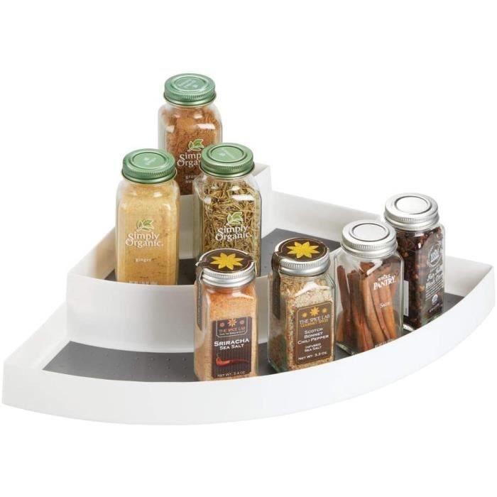 étagère d'angle à 3 niveaux – petit rangement de cuisine en plastique – idéal comme range épices et pour organiser l'espace dans le