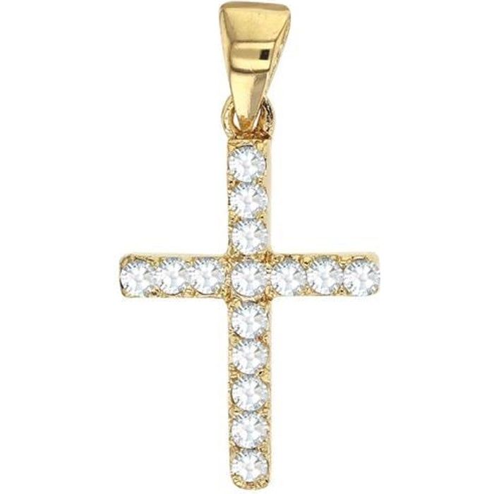 Pendentif - Jouailla - 3260166 - Plaqué or - Oxyde de zirconium - Doré