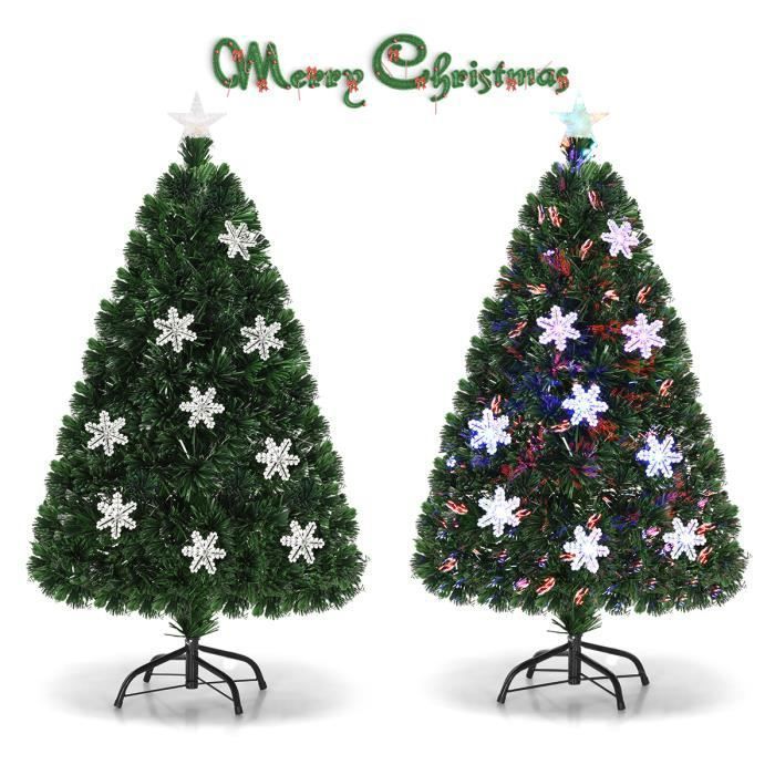 Sapin de Noël Artificiel LED 180CM avec Fibre Optique - Lumière