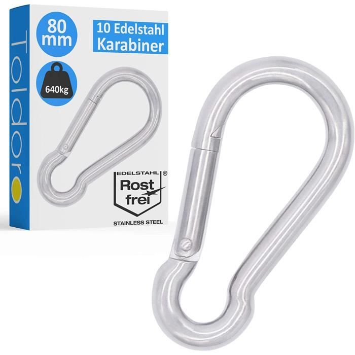 Crochet Pélican (mousqueton) Inox A4/316 – 103mm, Filetage M8 – Neuf Sous Emballage – Fabriqué En France