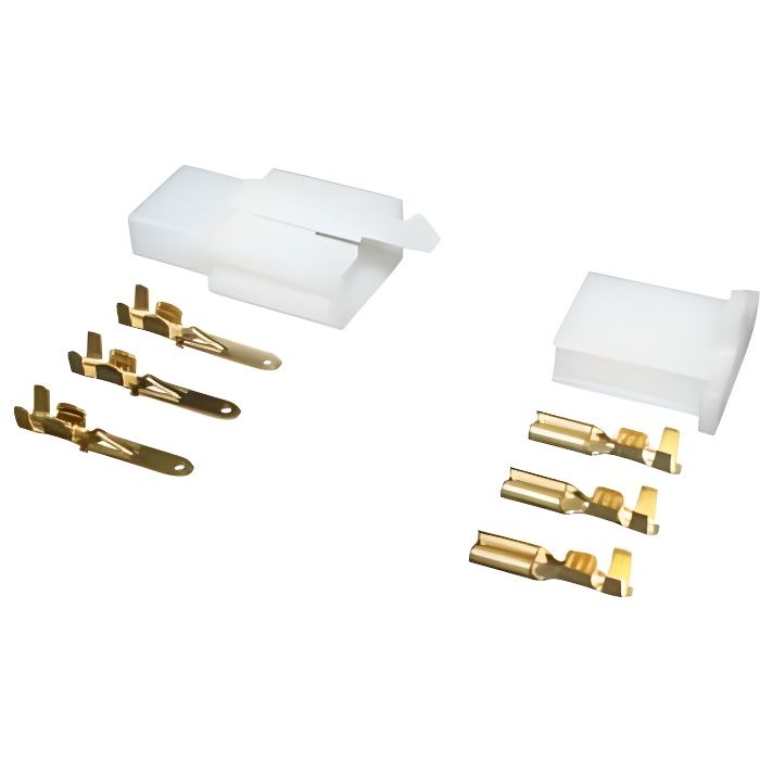 Connecteur plastique 3 fiches (3 cosses males + 3 cosses femelles) P2R (MotorisÃ©)