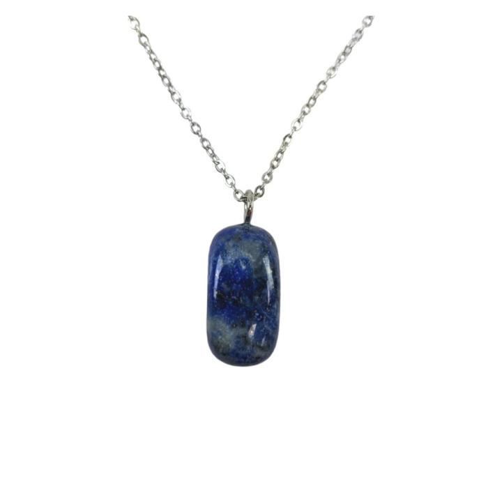 Collier Avec Pendentif En Aigue-marine AB - Pierre Roulée Naturelle - Coco Papaya