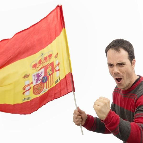 Trompette de supporter Espagnol avec drapeau