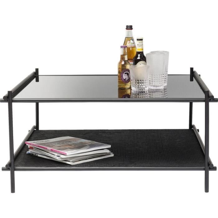 table basse - kare - mesh 80x80cm - verre laqué noir - style contemporain