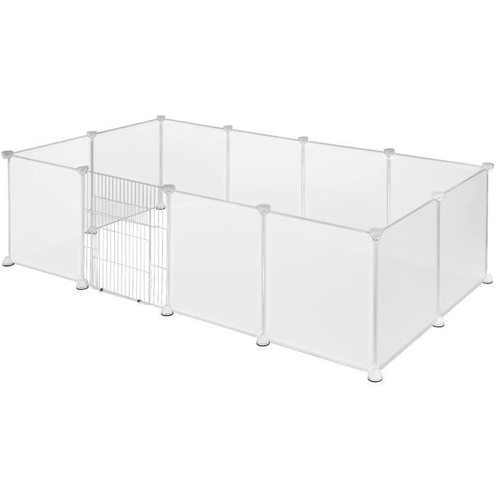 Comparer les prix de EUGAD Enclos Lapin 145 x 75 x 46 cm - avec Porte Plastique réglable DIY 12 Panneaux