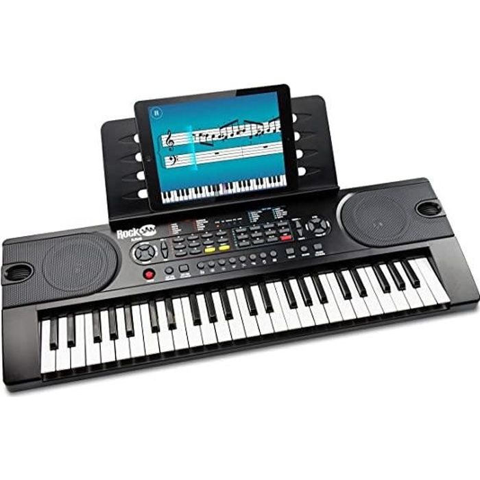 Rockjam 49 Touche Clavier Piano Avec L Autocollant Note Lutrin De Partitions Pour Piano Cdiscount Instruments De Musique