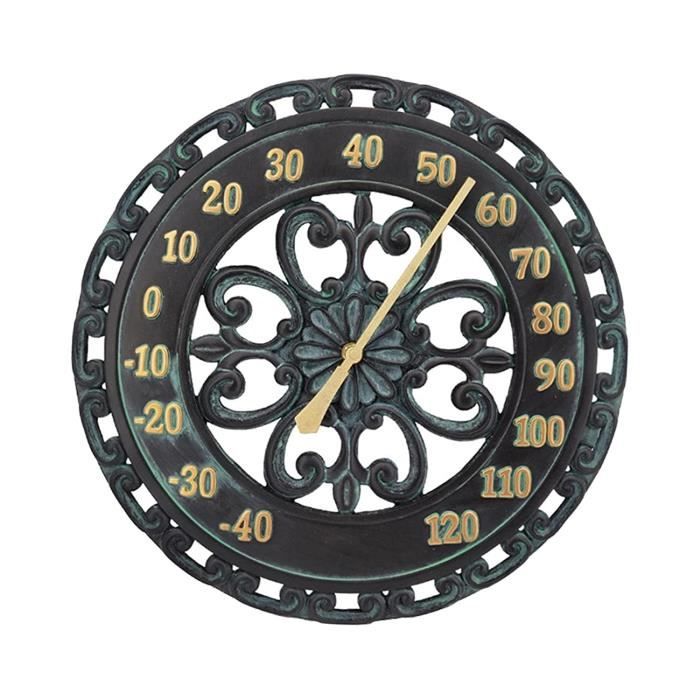 Vieux Thermomètre Mural Springfield Bass 12 Pouces - Cadran Craie Fahrenheit, Déco Vintage USA