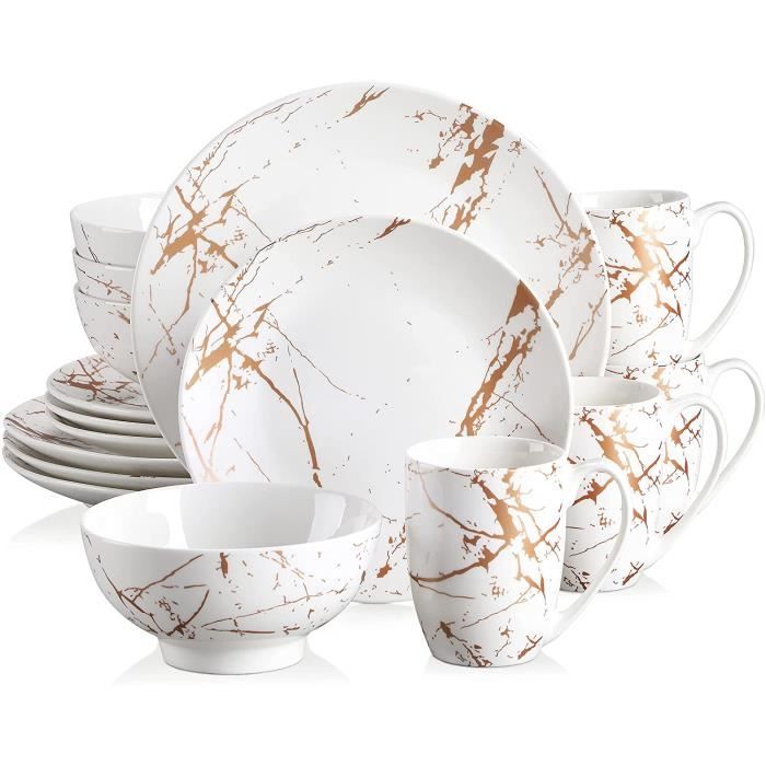 LOVECASA, Série Sweet. 16pcs Service de Table Complet Moderne en