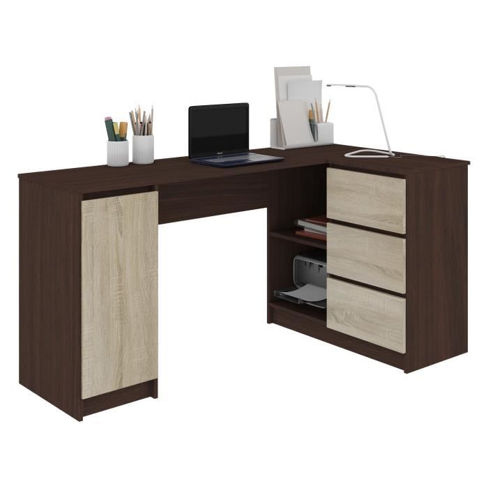 Balaur Bureau Informatique D Angle Chambre Bureau 155x85x77cm 3 Tiroirs Grandes Niches Table Ordinateur Multi Rangements Achat Vente Bureau Balaur Bureau Informatique Soldes Sur Cdiscount Des Le 20 Janvier Cdiscount
