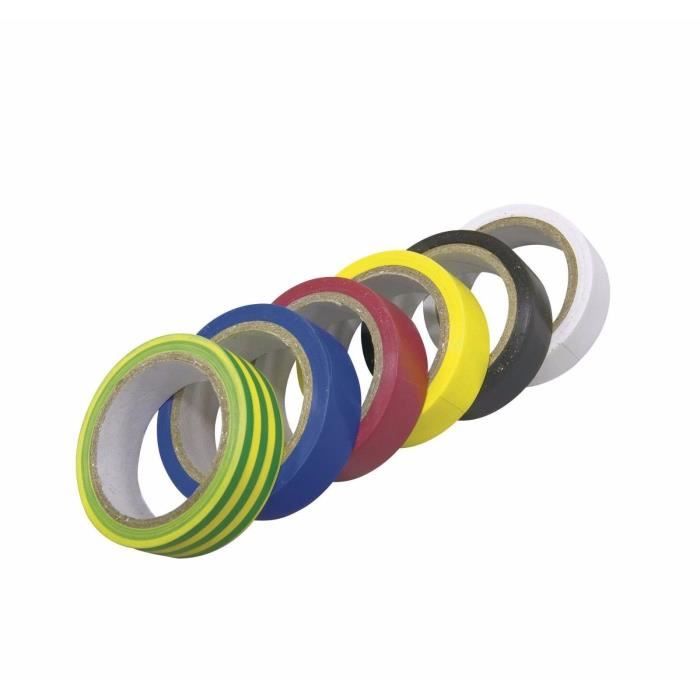 6 rubans adhésif scotch isolant Electrique isolation 10mx15mm scotch électricien Cdiscount