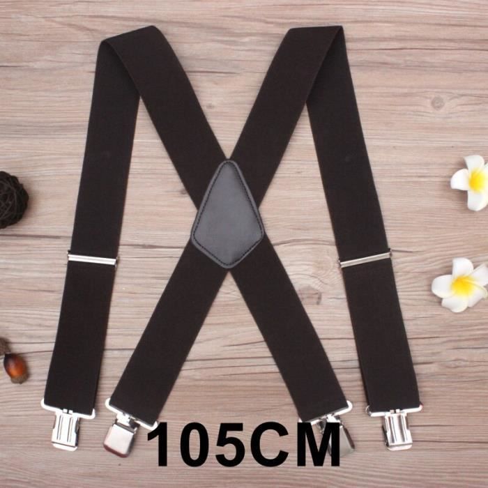 Alizeal Bretelles Réglables Unisexe 2.5cm Largeur X-Shape - 4 Clips Solides Pour Homme Femme, Accessoire Costume Élégant
