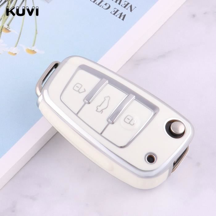 Clé Télécommande 3 Boutons Pour Audi A3 A4 TT Q7 - Remplacement 434MHz + Puce ID48 - Lame HU66 Non Coupée