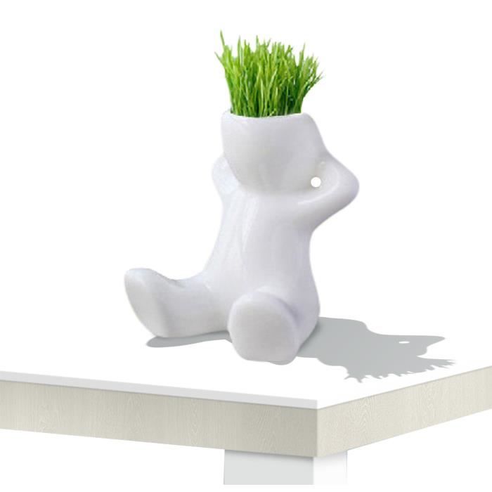 Arrosage Simple 2 Poupées à Tête D'herbe – Mini Bonsaï Rigolo Avec Plateau, Déco Vivante Pour Enfants Et Adultes