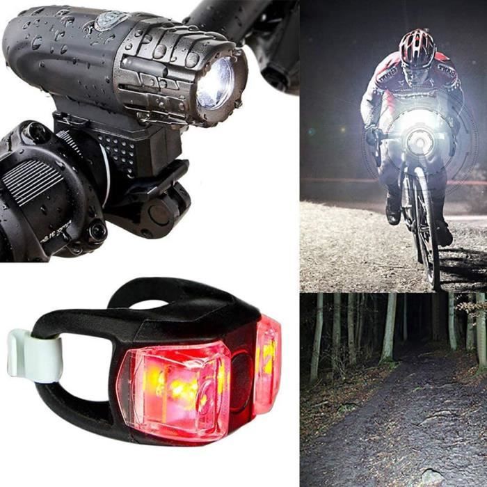 Lumière casque - éclairage vélo LED - 400 Lumens - Lampe arrière et avant