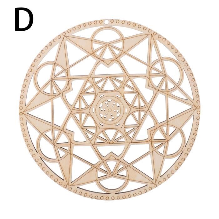 Set De 12 Dessous De Verre Bois - Motif Fleur De Vie - 10x10cm En Bouleau Naturel Pour Décoration Et Protection