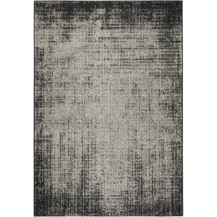 Paco Home Tapis Design Moderne Poils Ras Abstrait Peintures Effet Noir Gris Anthracite, Dimension:60x100 cm