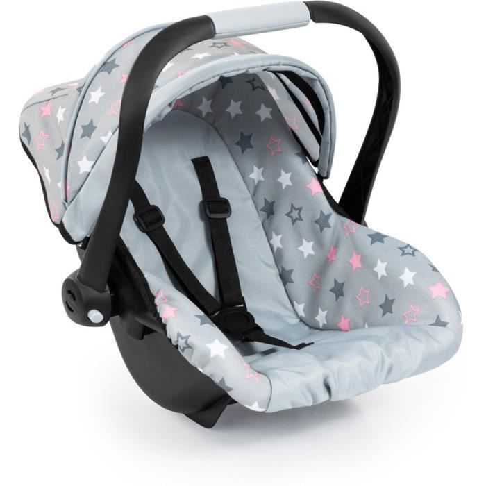Accessoires pour poupon - Bayer - Siège auto Easy Go - Gris avec étoiles - Convient à partir de 18 mois
