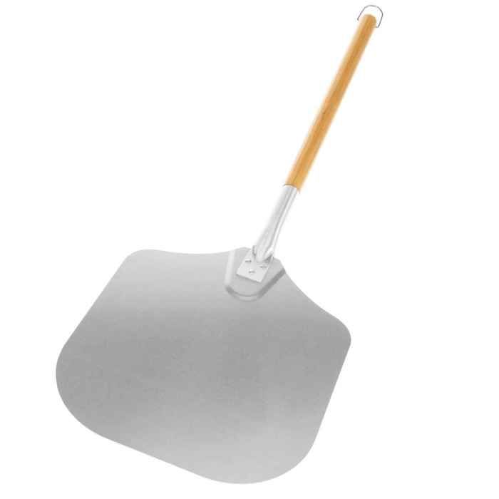 Pelle à Pizza 7 Pouces Avec Manche Bois Détachable - Aluminium Anodisé, Surface Perforée, Longueur Totale 40 Cm