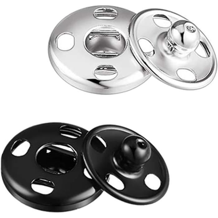 120 Boutons Pression Métal 12,5mm - Kit Avec Marteau Et Accessoires Pour Cuir, Jeans, Sacs Et Vêtements