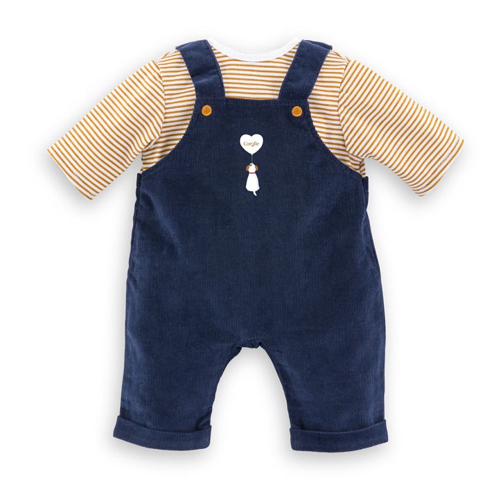 T-Shirt et Salopette Marine pour poupon 42 cm