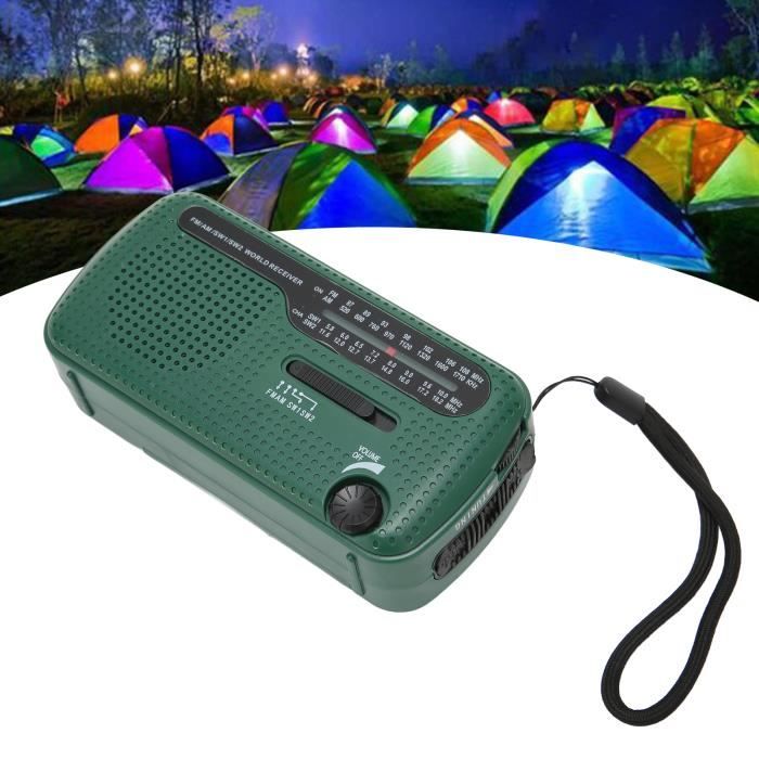 Radio Solaire D'urgence Avec Manivelle - AM/FM, NOAA, Lampe Torche, Chargeur USB 4000 MAh - Pour Camping, Randonnée