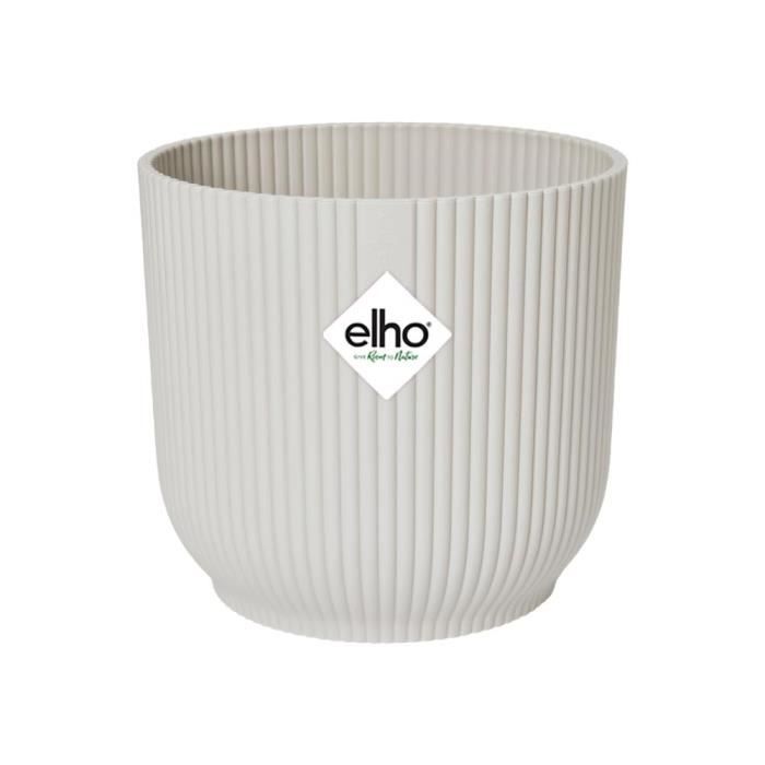 ELHO Vibes Fold Pot de fleurs rond Roues 35 - Blanc - Ø 35 x H 32 cm - intérieur - 100% recyclé