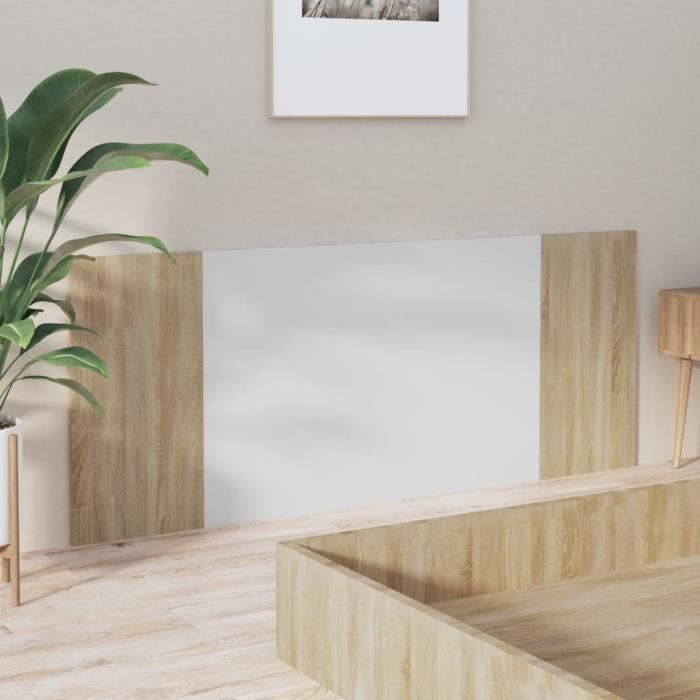 Tête De Lit Blanc 160x80 Cm - Bois D'Ingénierie | Design Classique Et Élégant | Pour Lits Sans Tête De Lit