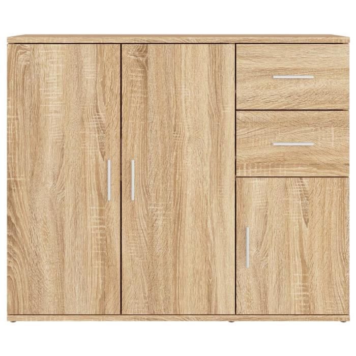 ESTINK Buffet Chêne sonoma 91x295x75 cm Bois dingénierie 92431